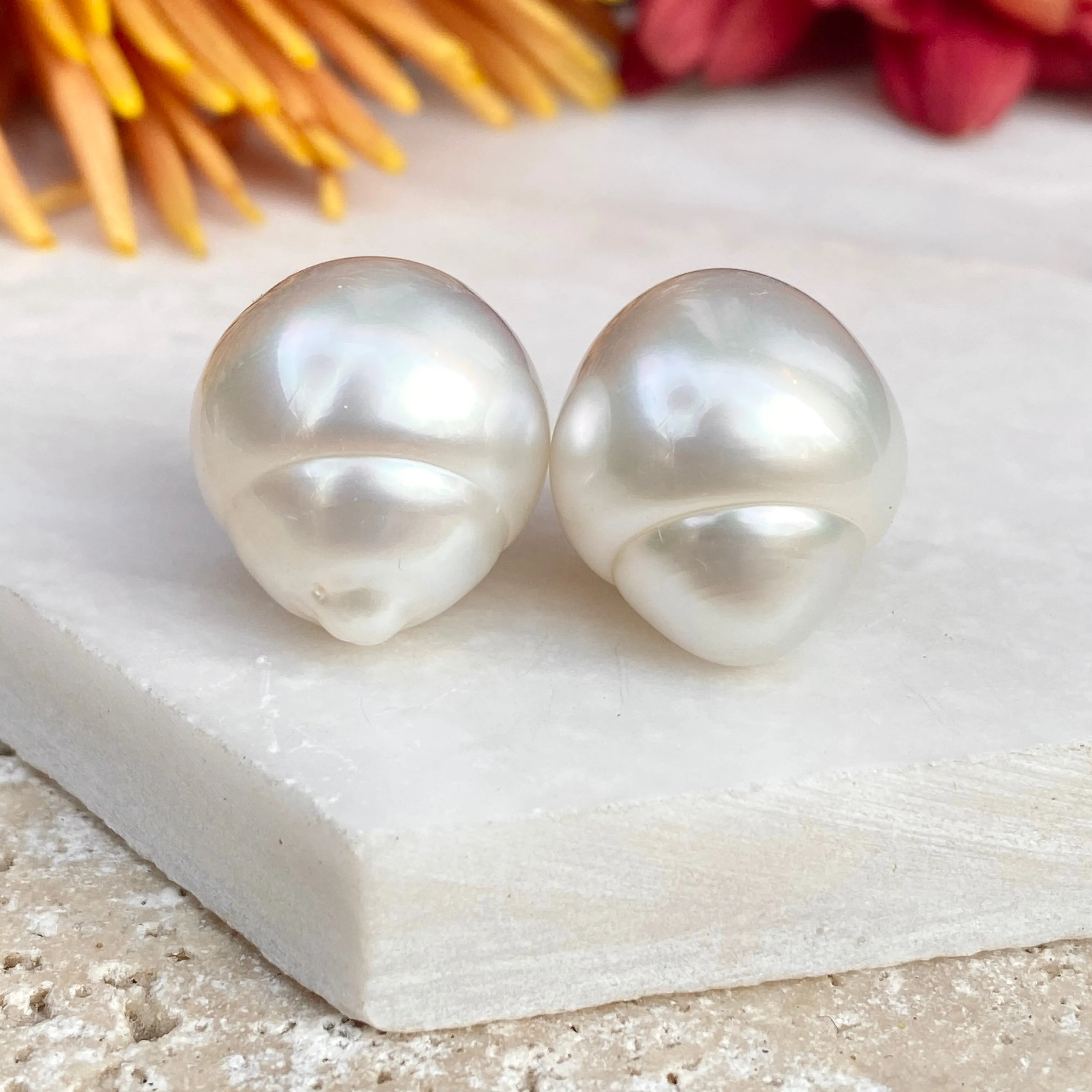 Genuine Paspaley South Sea Loose Pearl Pair "Fine" Quality 15mm