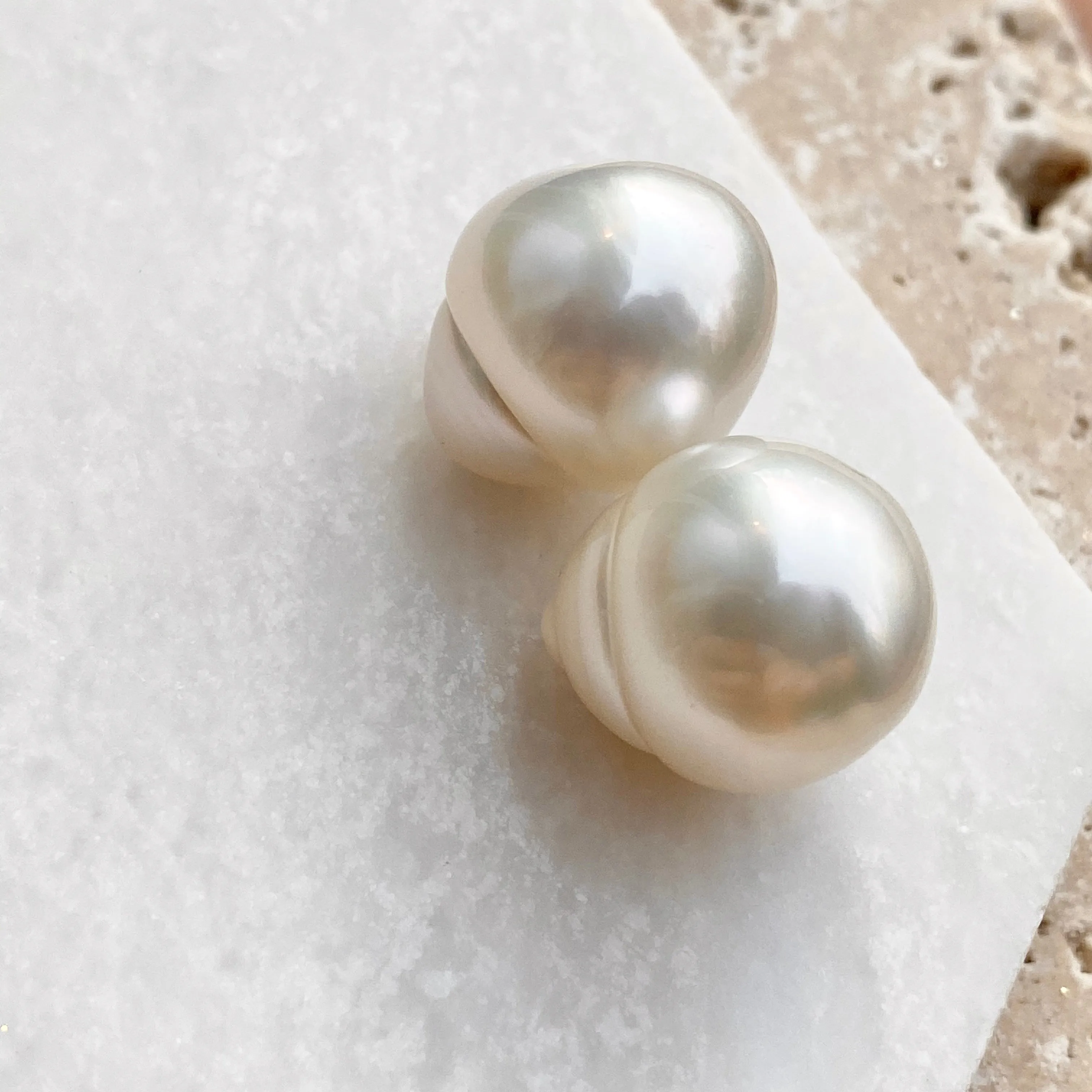 Genuine Paspaley South Sea Loose Pearl Pair "Fine" Quality 15mm