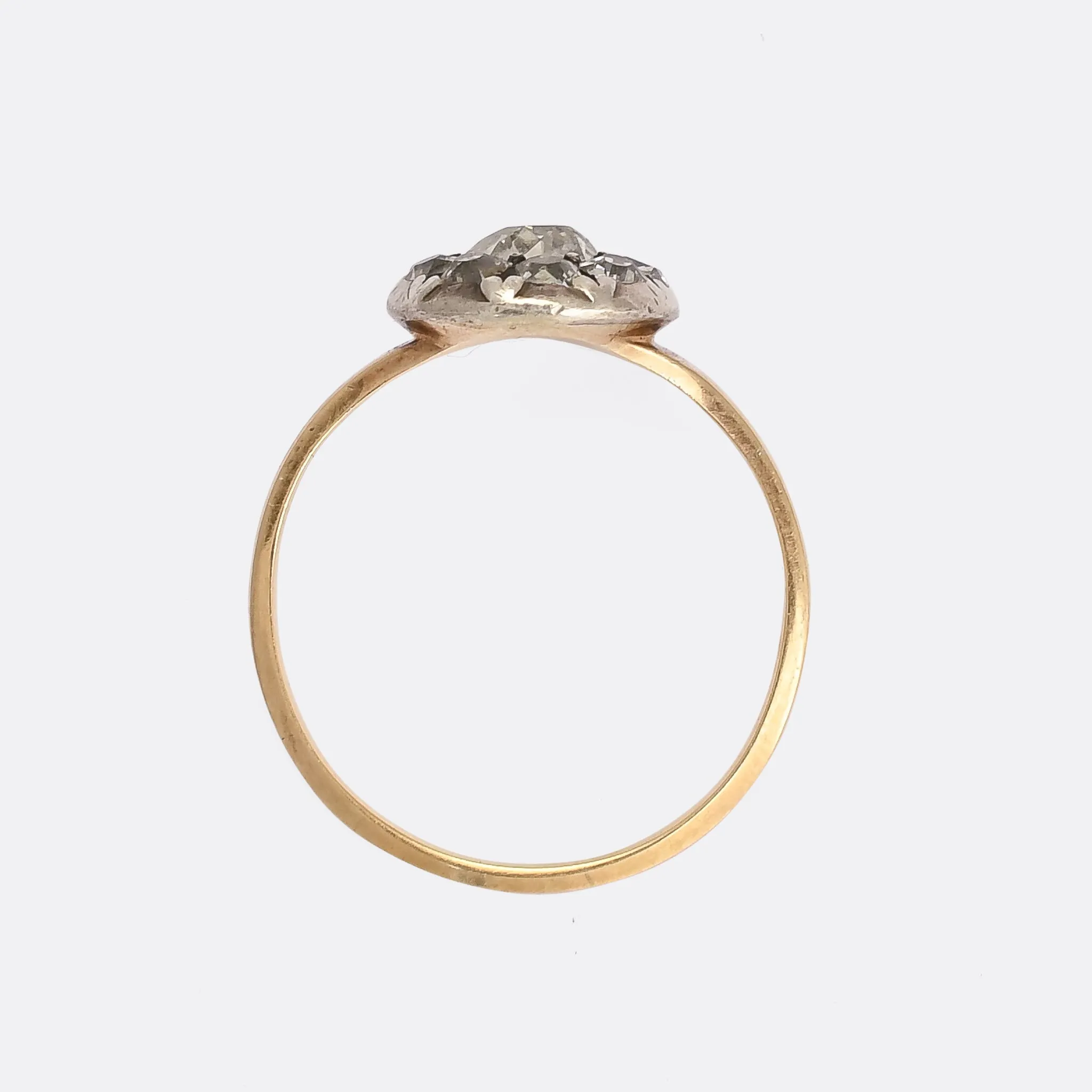 Georgian 0.74ct Old Cut Diamond Round Cluster Ring