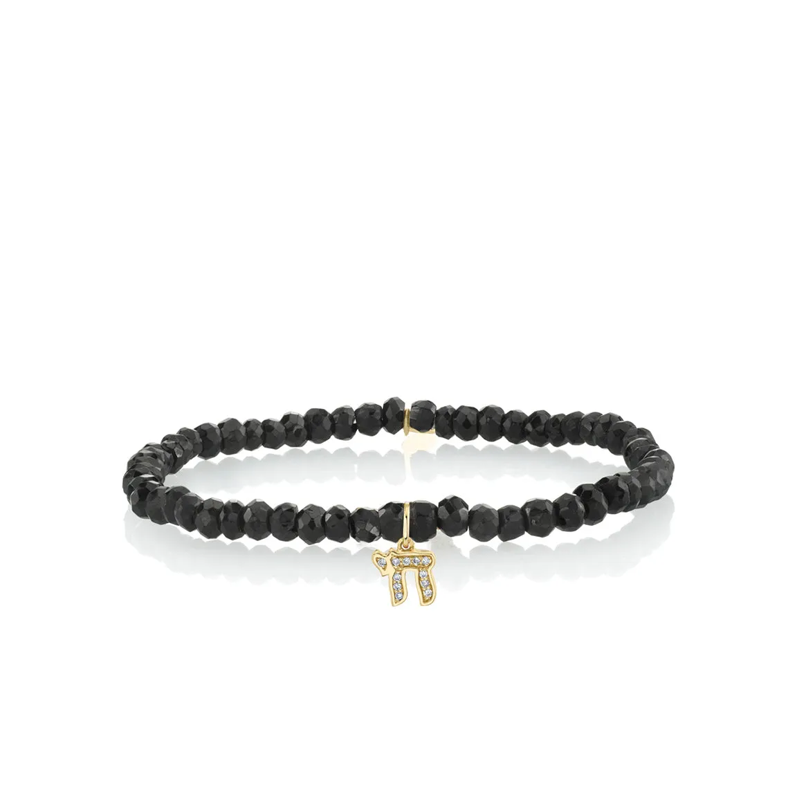 Gold & Diamond Chai on Black Spinel