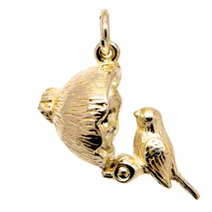 Gold Blue Tit on Coconut Charm