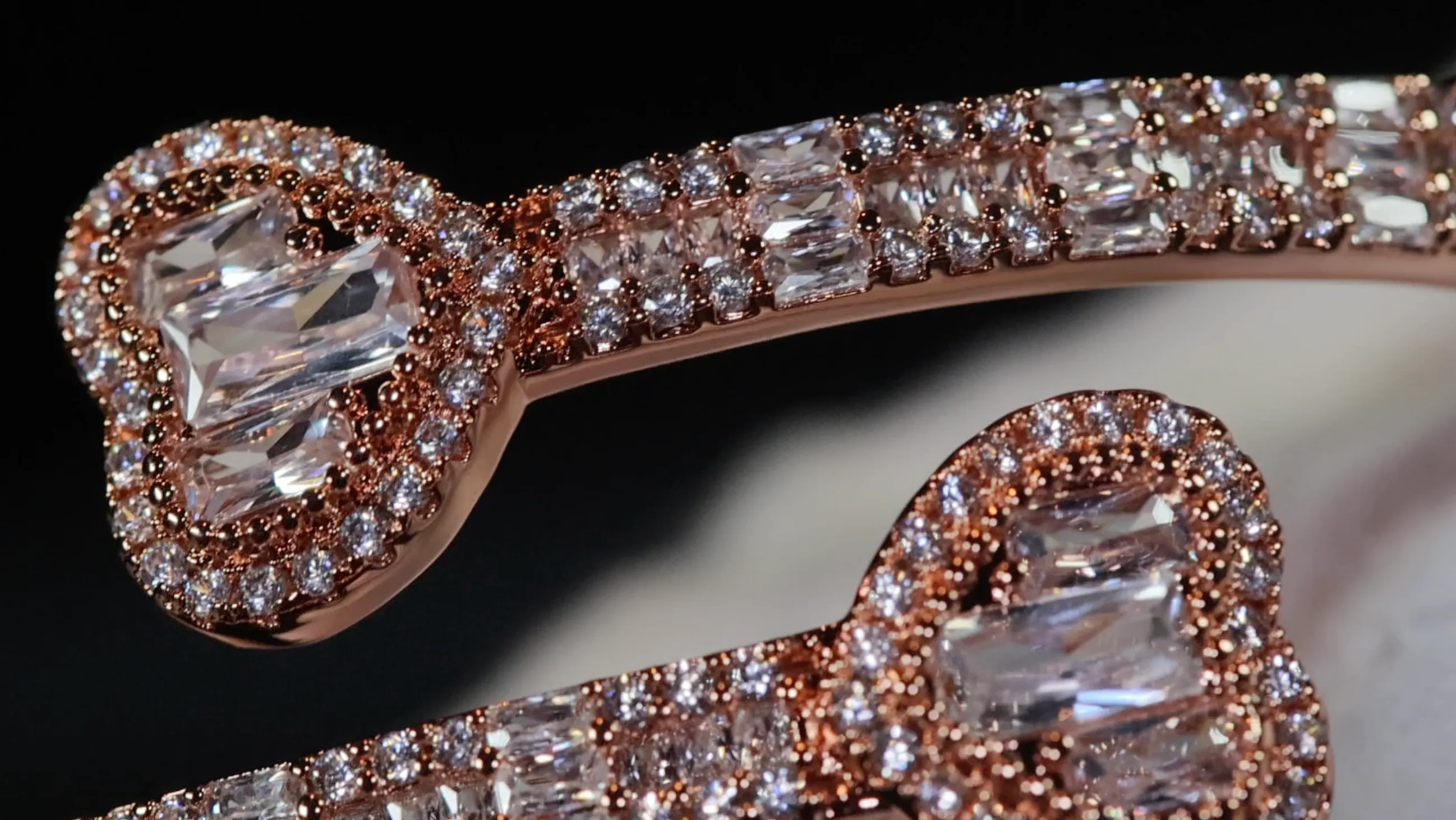Gold Bracelet | Iced Out Bracelet | Womens Diamond Heart Bracelet | Baguette Heart Bracelet