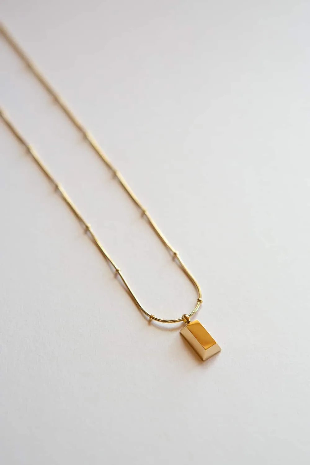 Gold Brick Bar Necklace