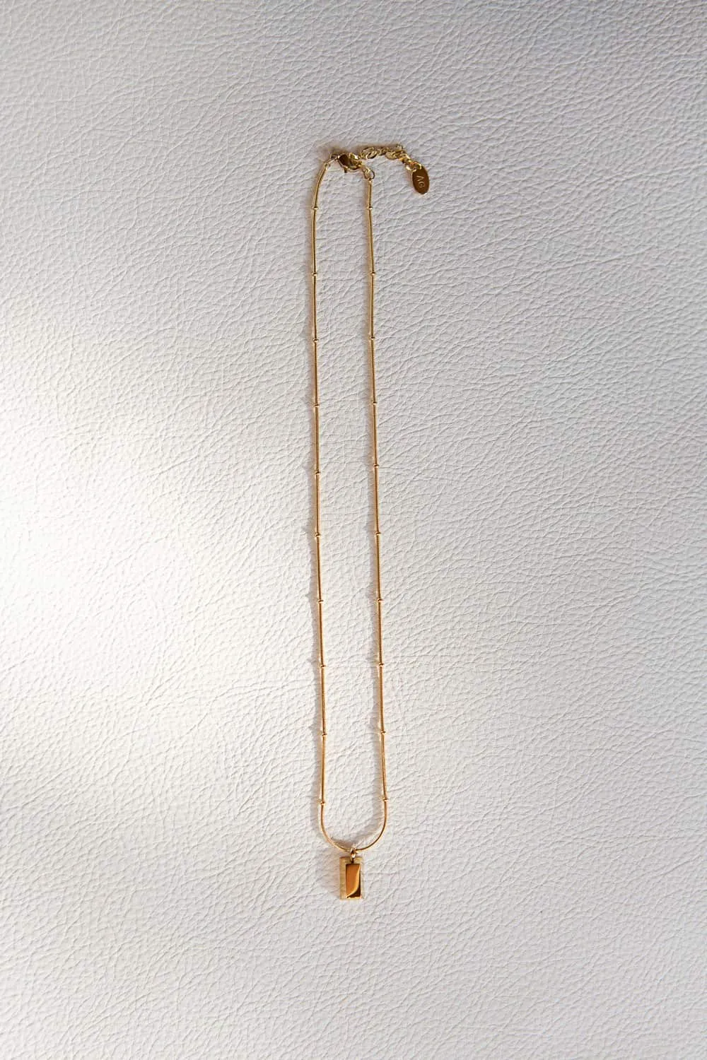 Gold Brick Bar Necklace