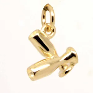 Gold Champagne Flutes Charm