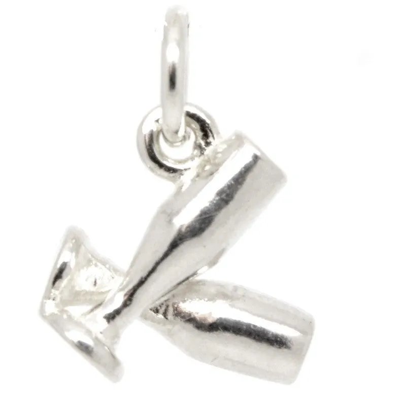 Gold Champagne Flutes Charm