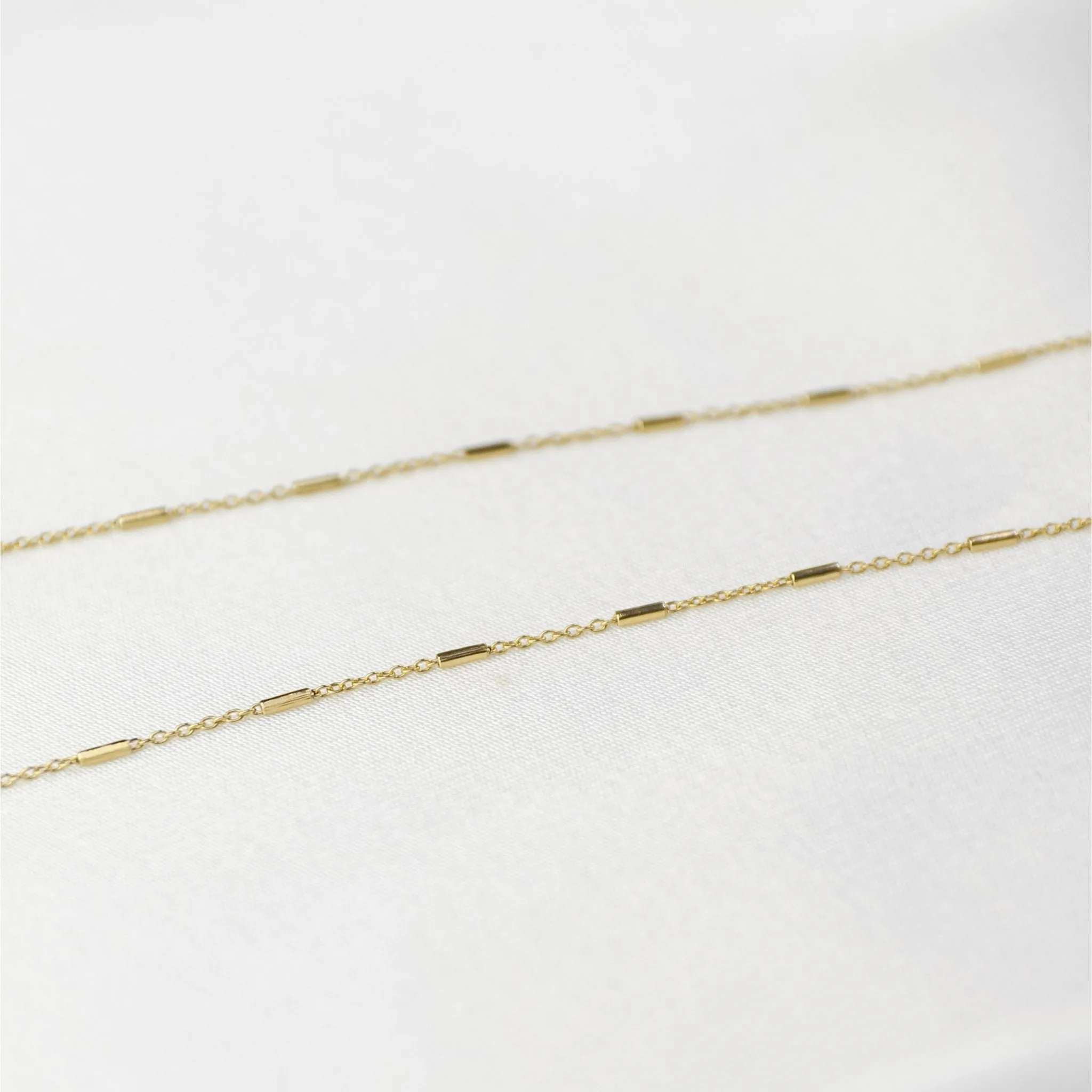 Gold Italian Waterproof Staggered Bar Necklace