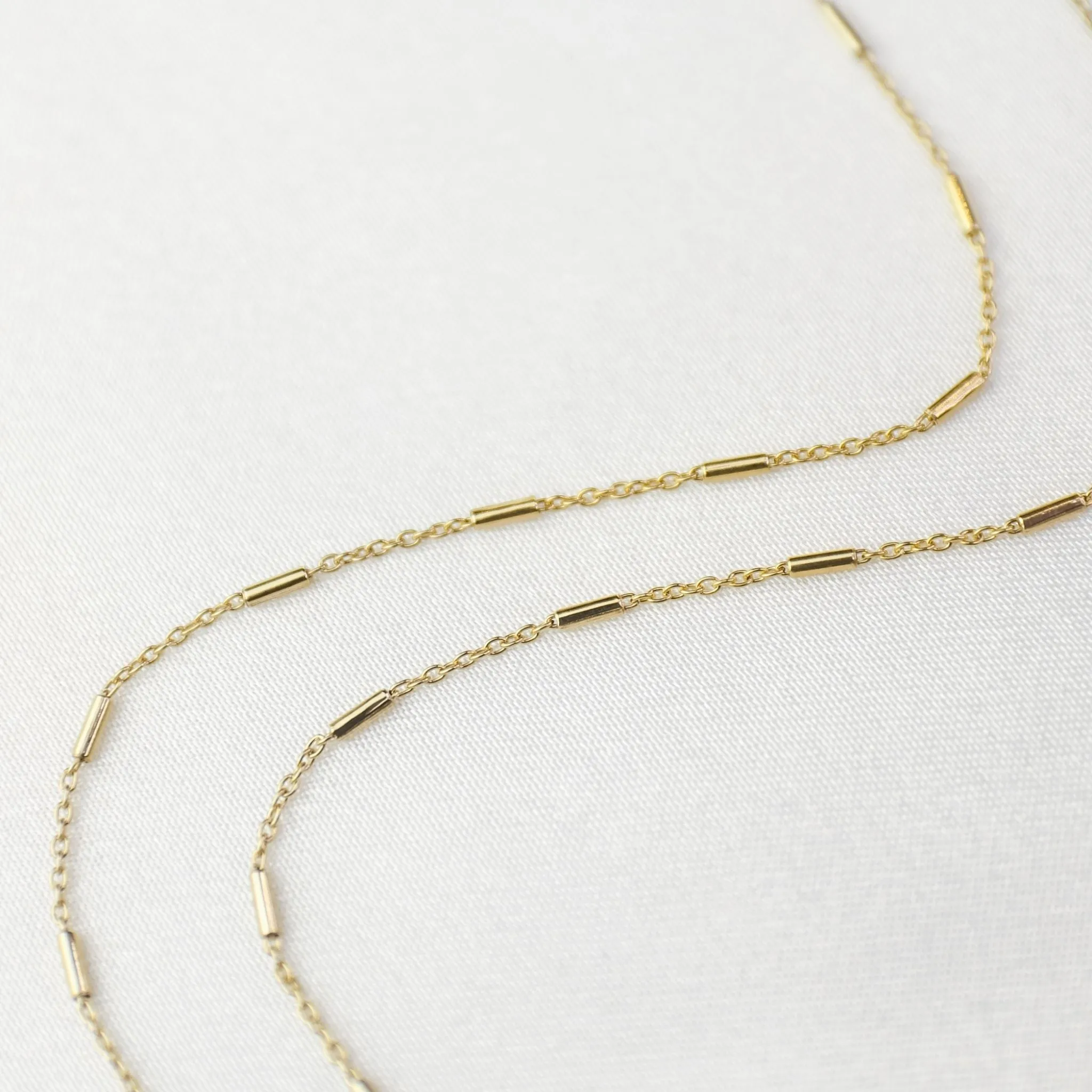 Gold Italian Waterproof Staggered Bar Necklace