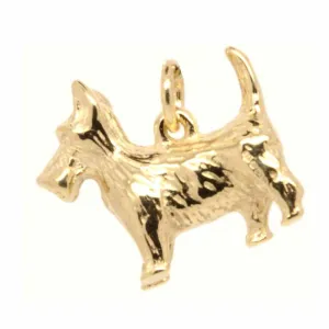 Gold Large Scottie Dog Charm