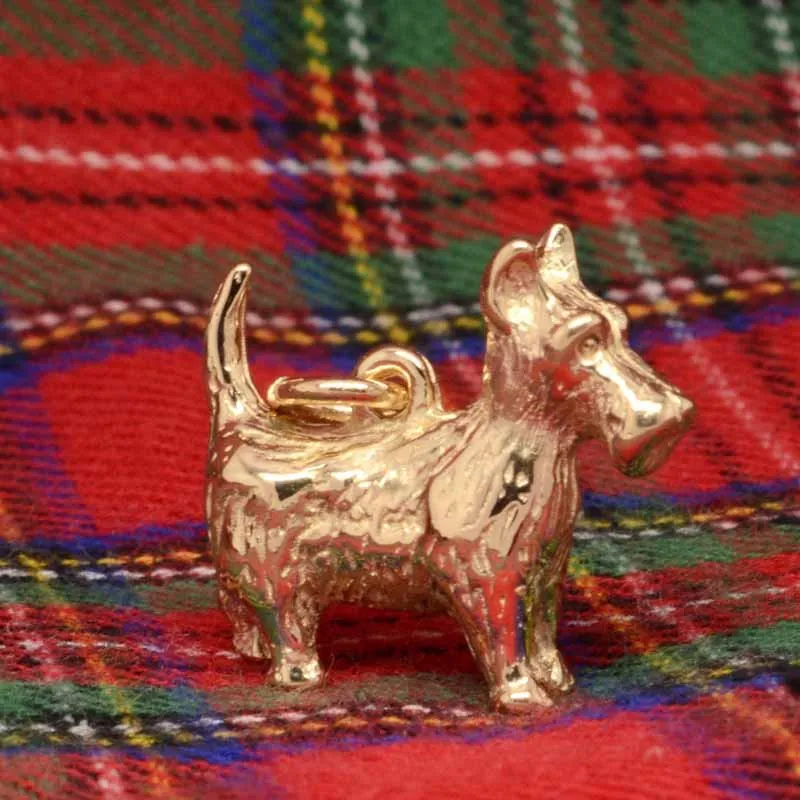 Gold Large Scottie Dog Charm