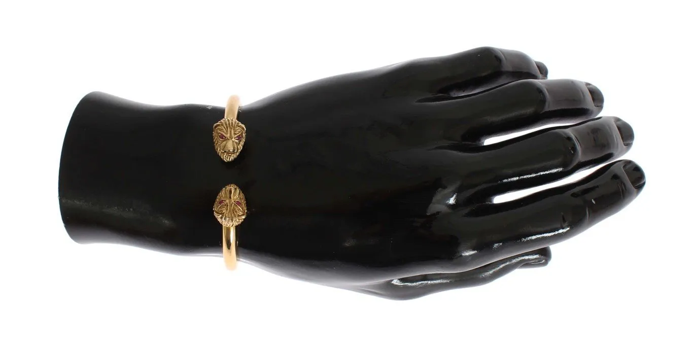 Gold Lion Bangle Bracelet