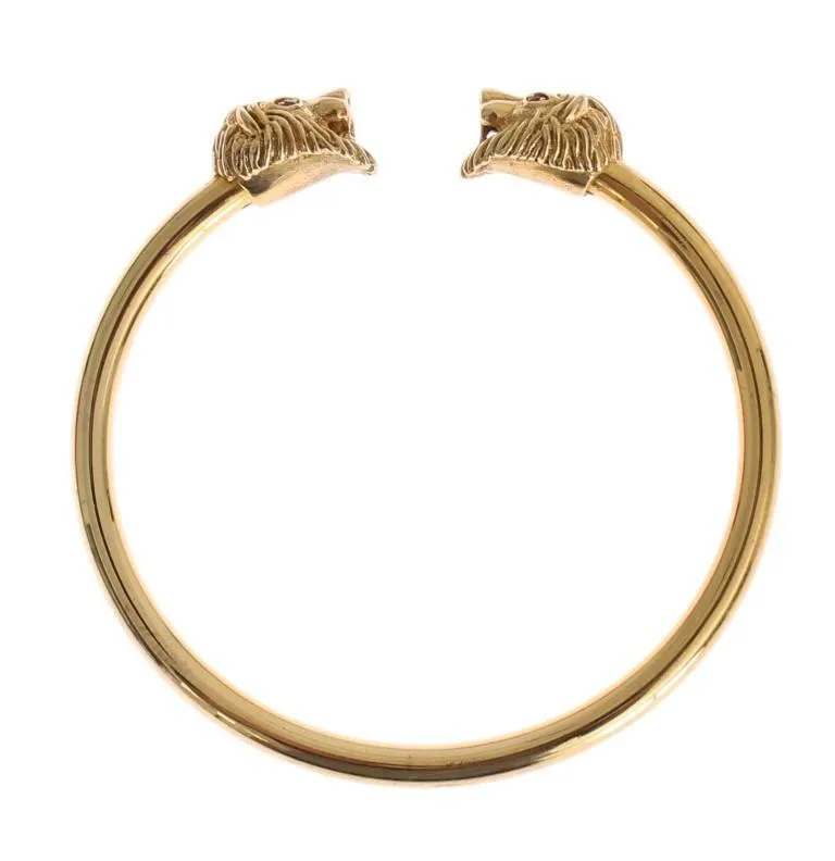 Gold Lion Bangle Bracelet