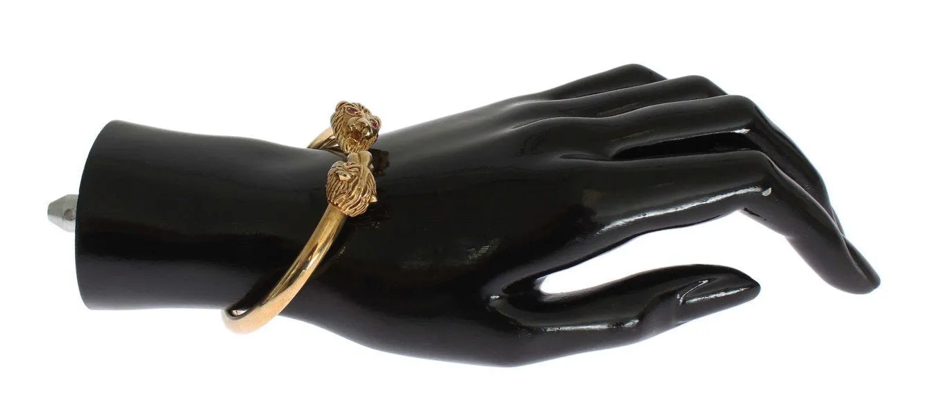 Gold Lion Bangle Bracelet
