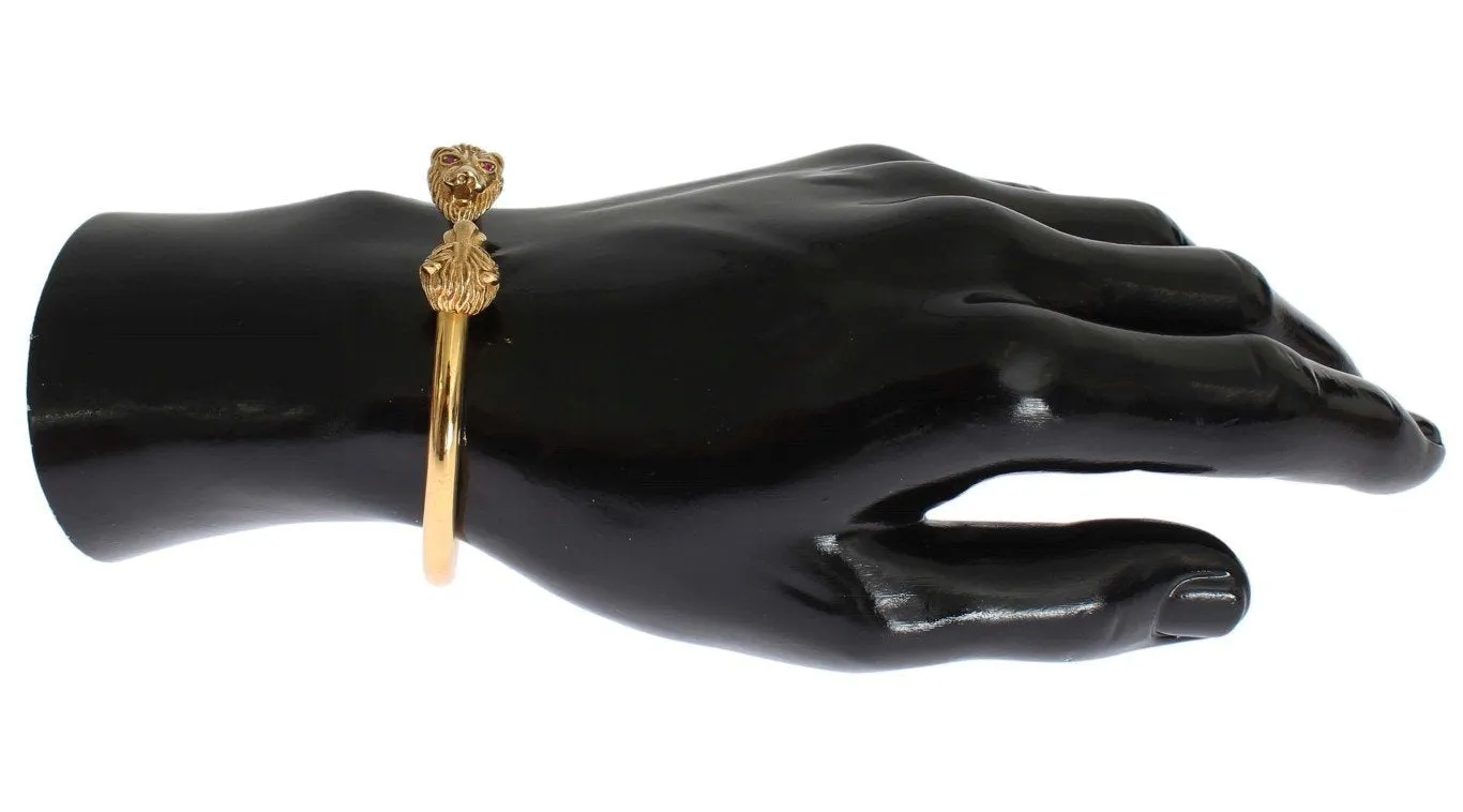 Gold Lion Bangle Bracelet