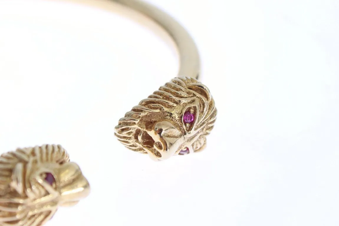 Gold Lion Bangle Bracelet