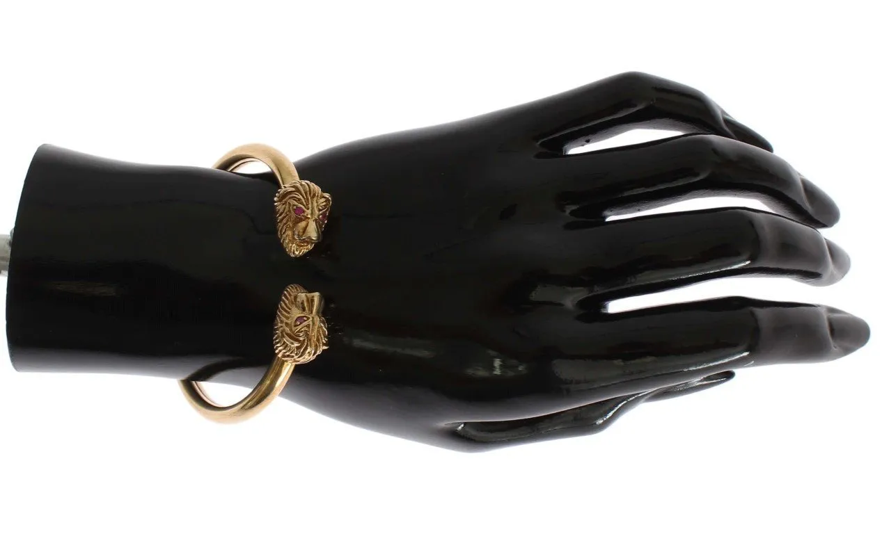 Gold Lion Bangle Bracelet