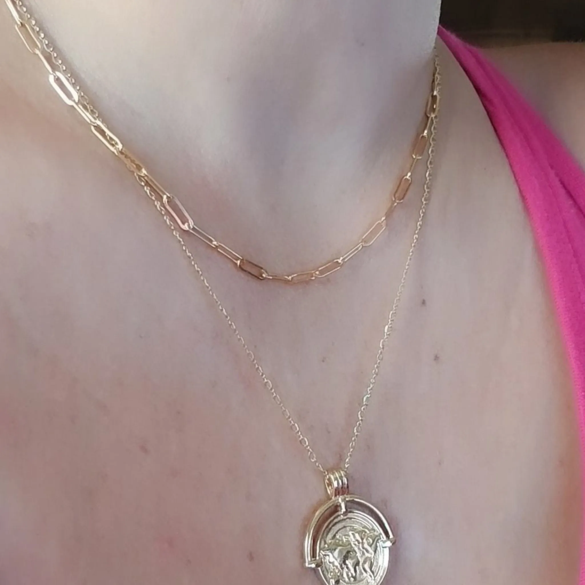 Gold Paperclip Layering Necklace