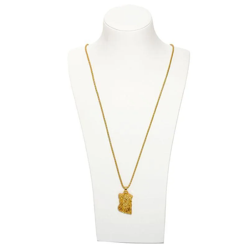 Gold Plated Necklace Jesus Piece Necklace Hip pop Jesus Pendant 75 Chain