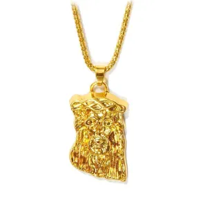Gold Plated Necklace Jesus Piece Necklace Hip pop Jesus Pendant 75 Chain