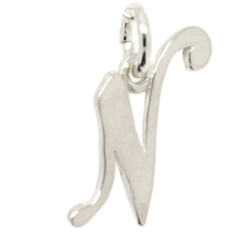 Gold Small Italic N Charm