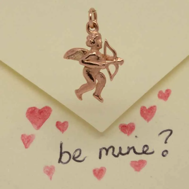 Gold Valentine Cupid Charm