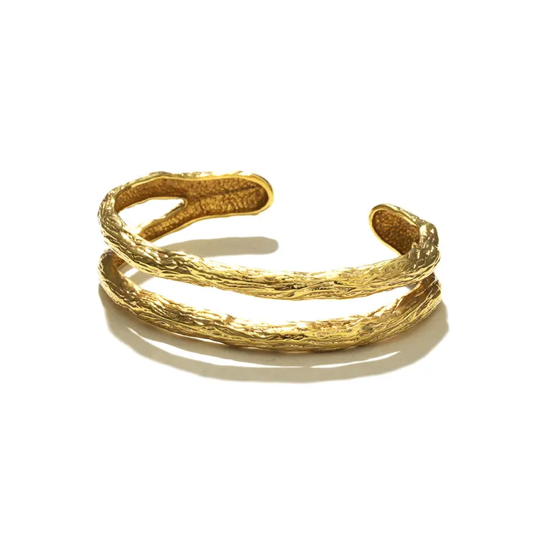 Golden 2 Layer Gold plated Bangle Cuff