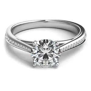 Graduated Pave-Set Diamond Engagement Ring