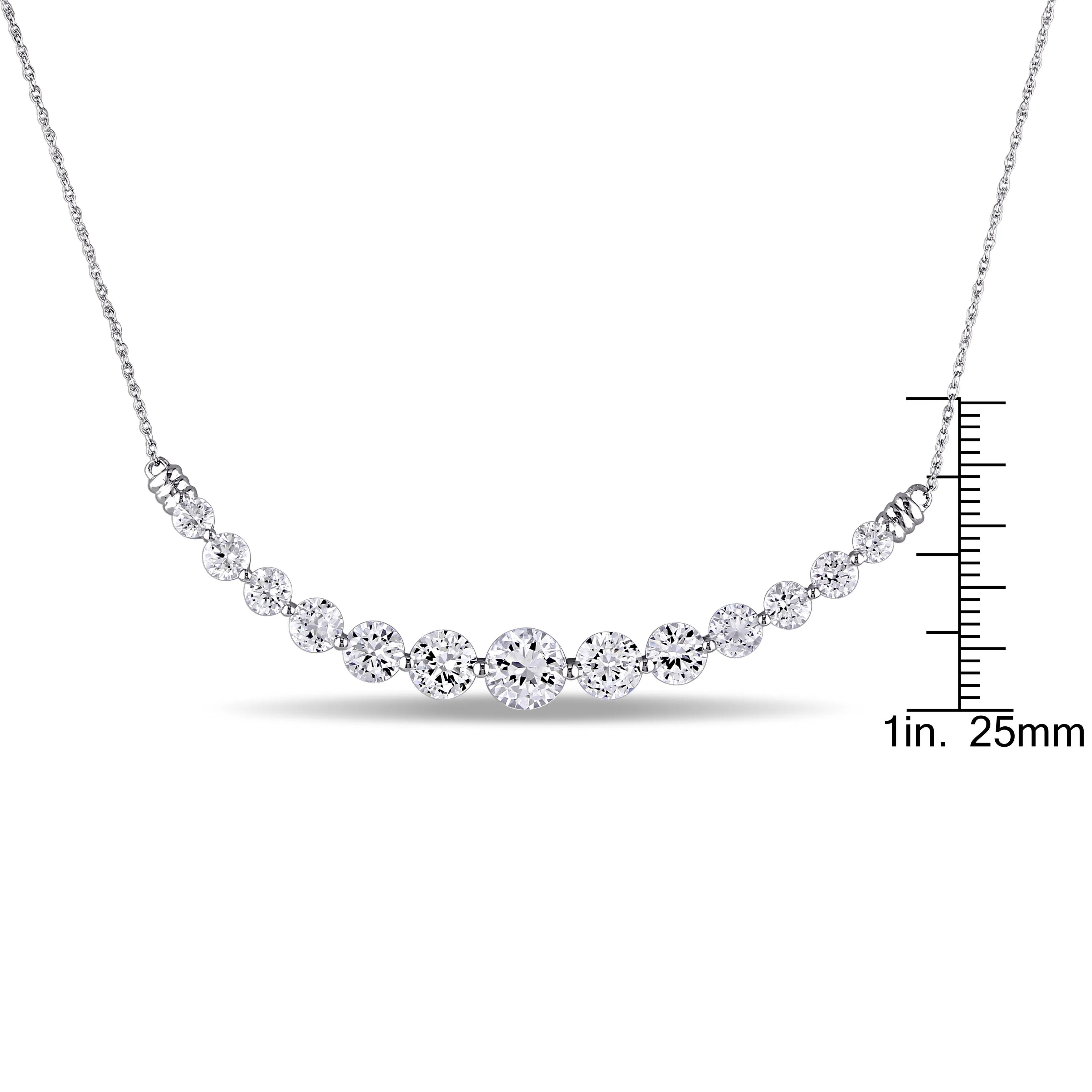 Graduated Sapphire Curved Bar Necklace