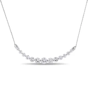 Graduated Sapphire Curved Bar Necklace