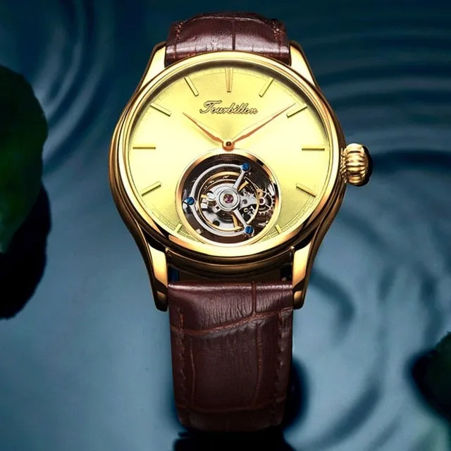 Guanqin Classic Tourbillon Watches Men Skeleton Mechanical Original Brand 2019 Luxury Sapphire Watches For Men Relogio Masculino