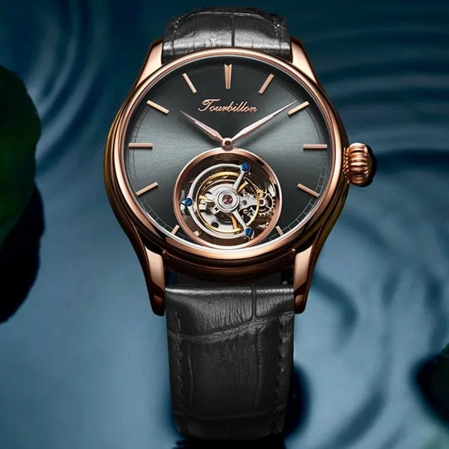 Guanqin Classic Tourbillon Watches Men Skeleton Mechanical Original Brand 2019 Luxury Sapphire Watches For Men Relogio Masculino