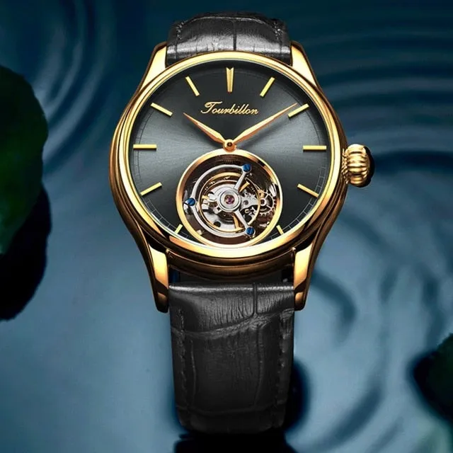 Guanqin Classic Tourbillon Watches Men Skeleton Mechanical Original Brand 2019 Luxury Sapphire Watches For Men Relogio Masculino