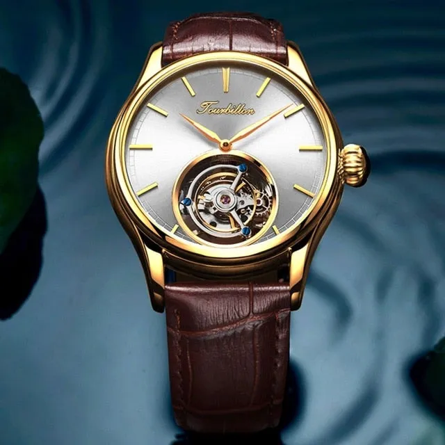 Guanqin Classic Tourbillon Watches Men Skeleton Mechanical Original Brand 2019 Luxury Sapphire Watches For Men Relogio Masculino