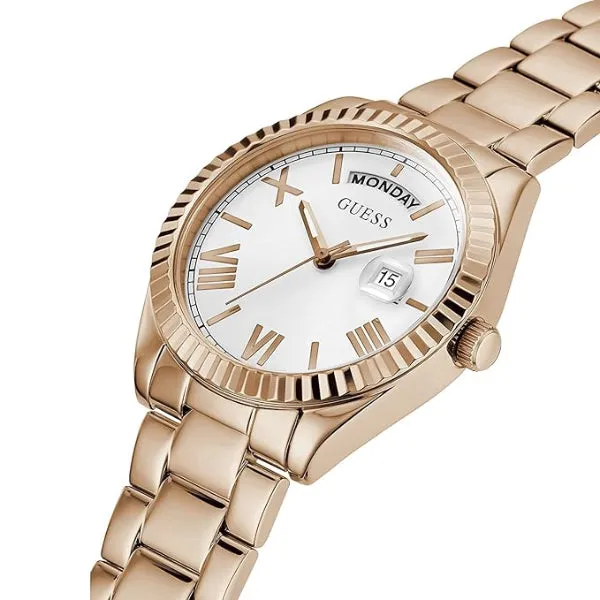Guess Luna Rose Gold Stainless Steel Silver Dial Quartz Watch for Ladies - GW0308L3