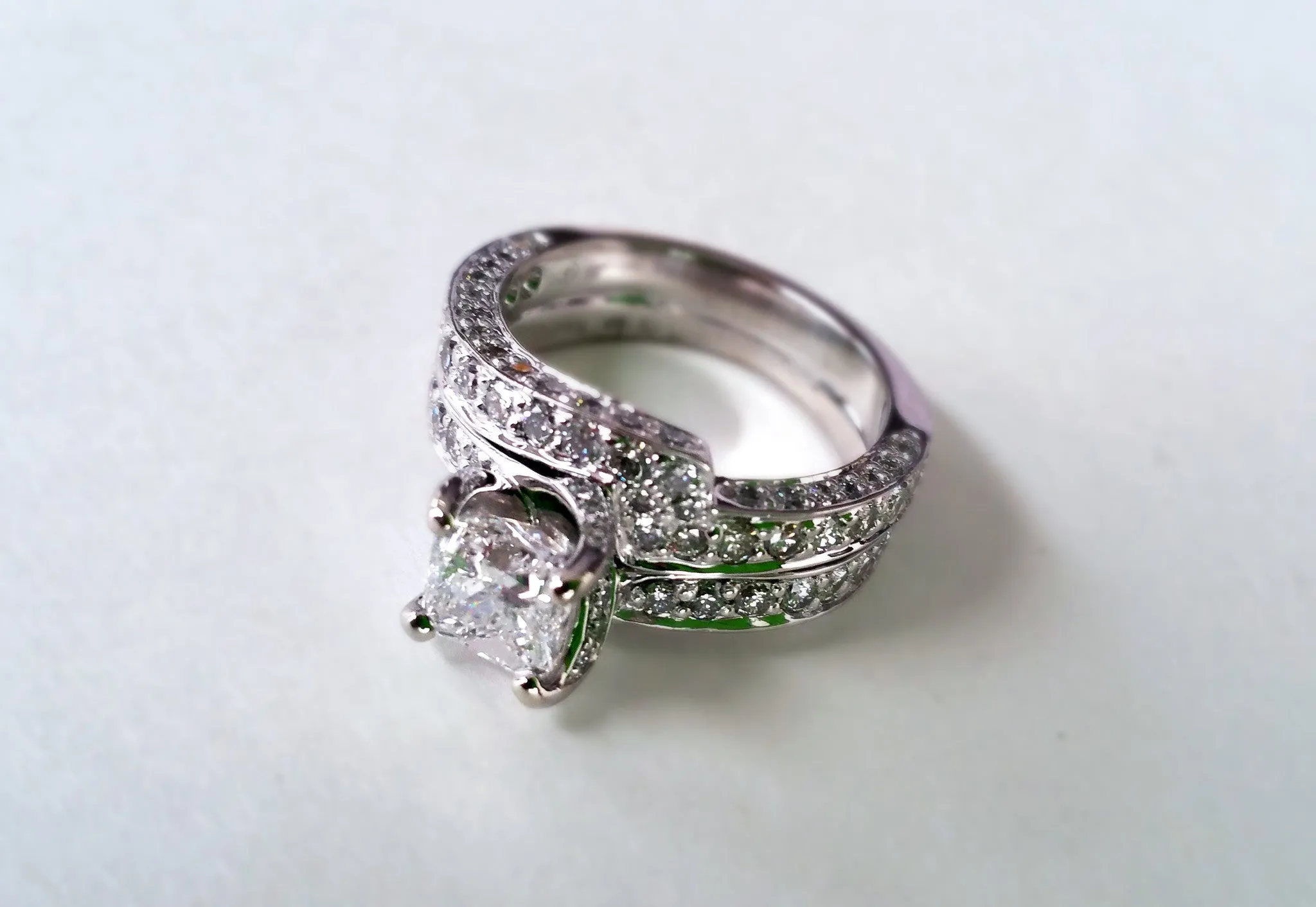 Handcrafted Matching Diamond Wedding Ring