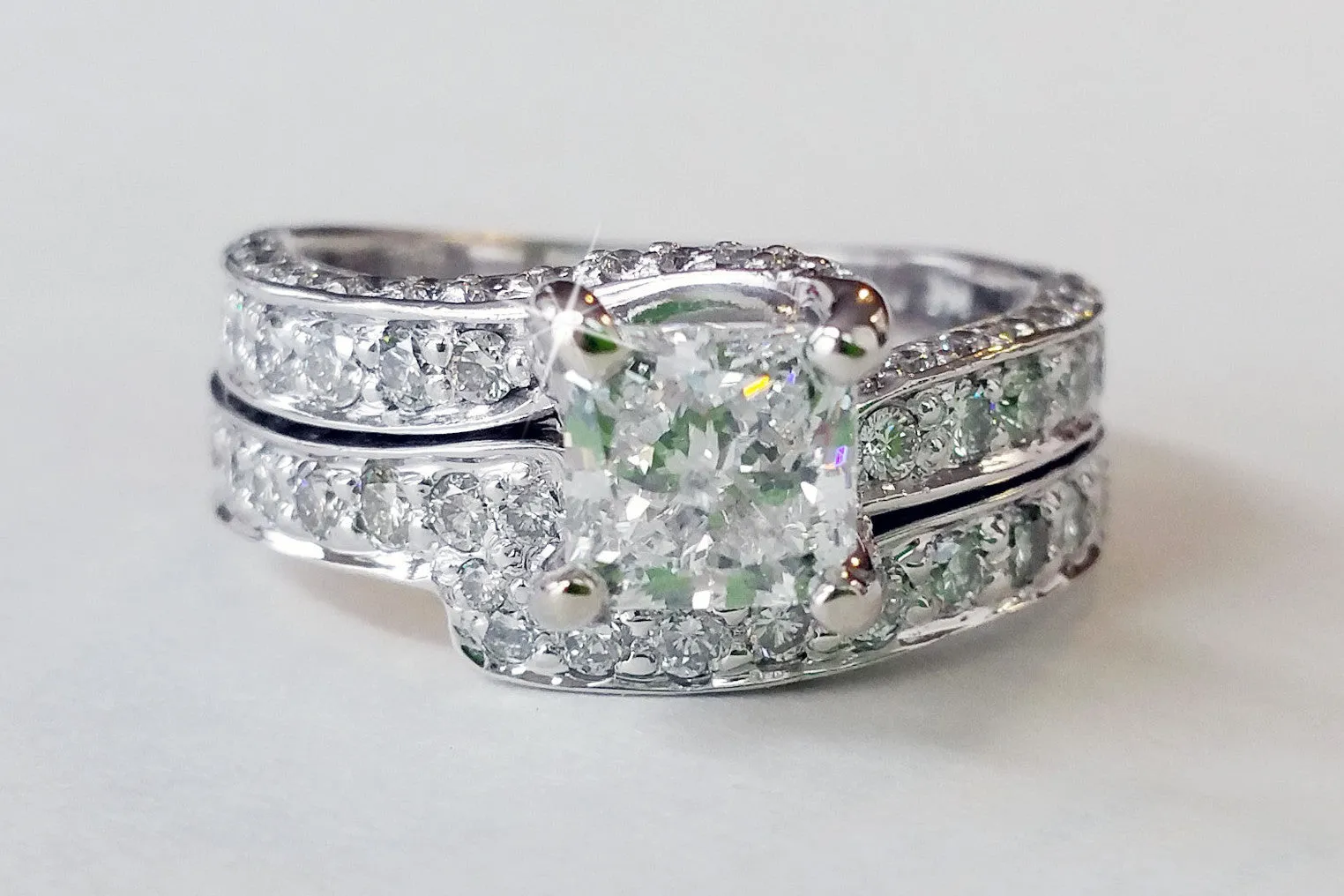 Handcrafted Matching Diamond Wedding Ring