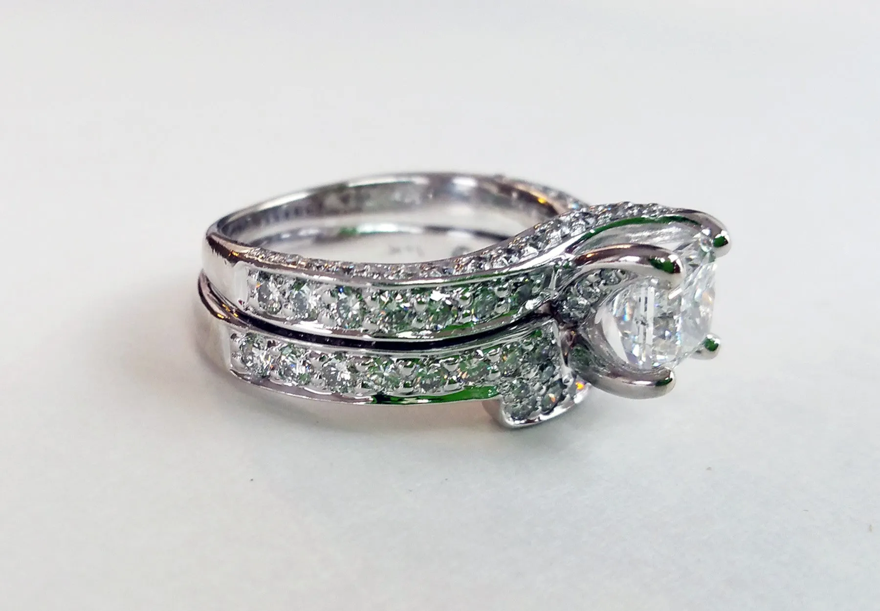 Handcrafted Matching Diamond Wedding Ring