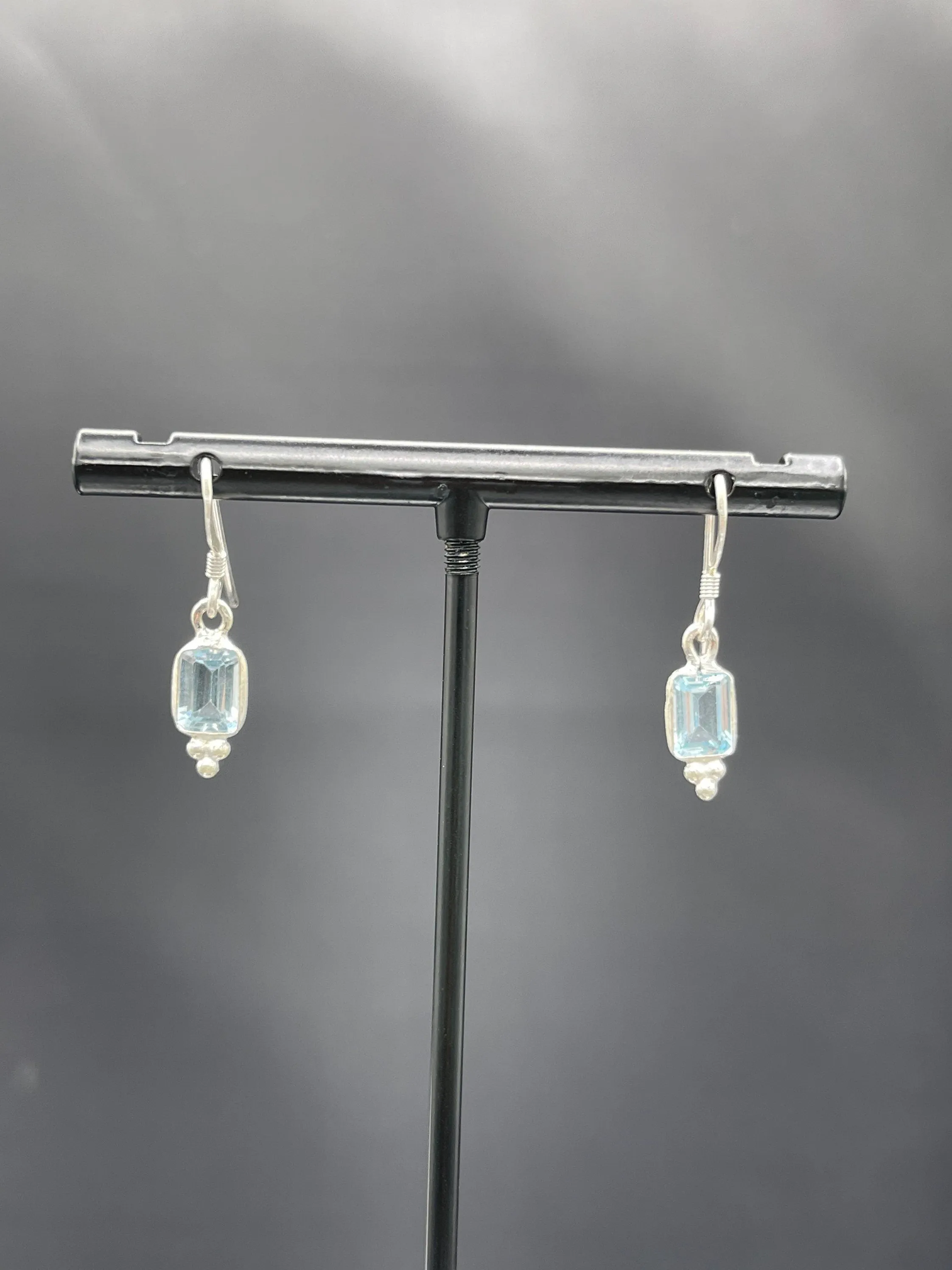 Handmade Blue Topaz Sterling Silver Dangle Earrings