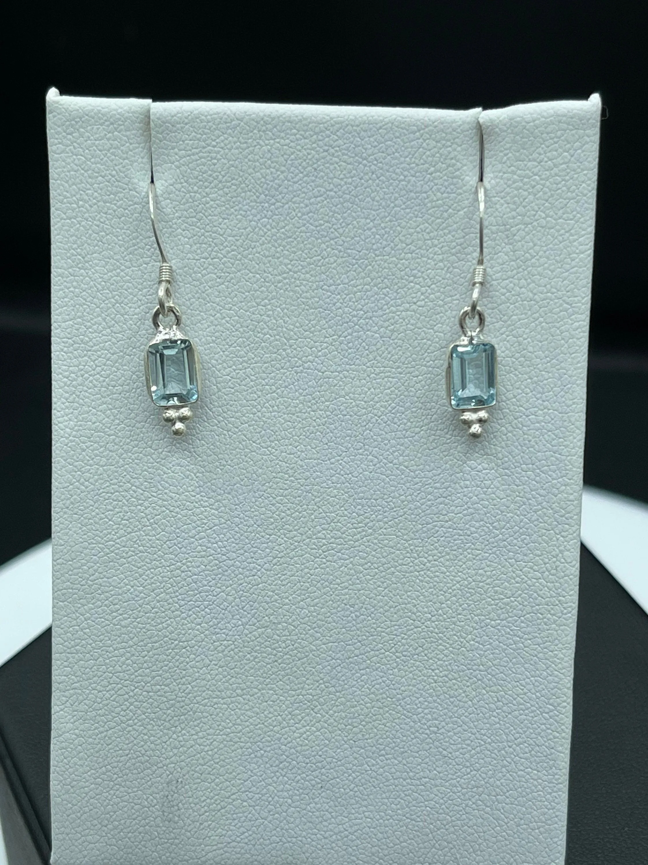 Handmade Blue Topaz Sterling Silver Dangle Earrings