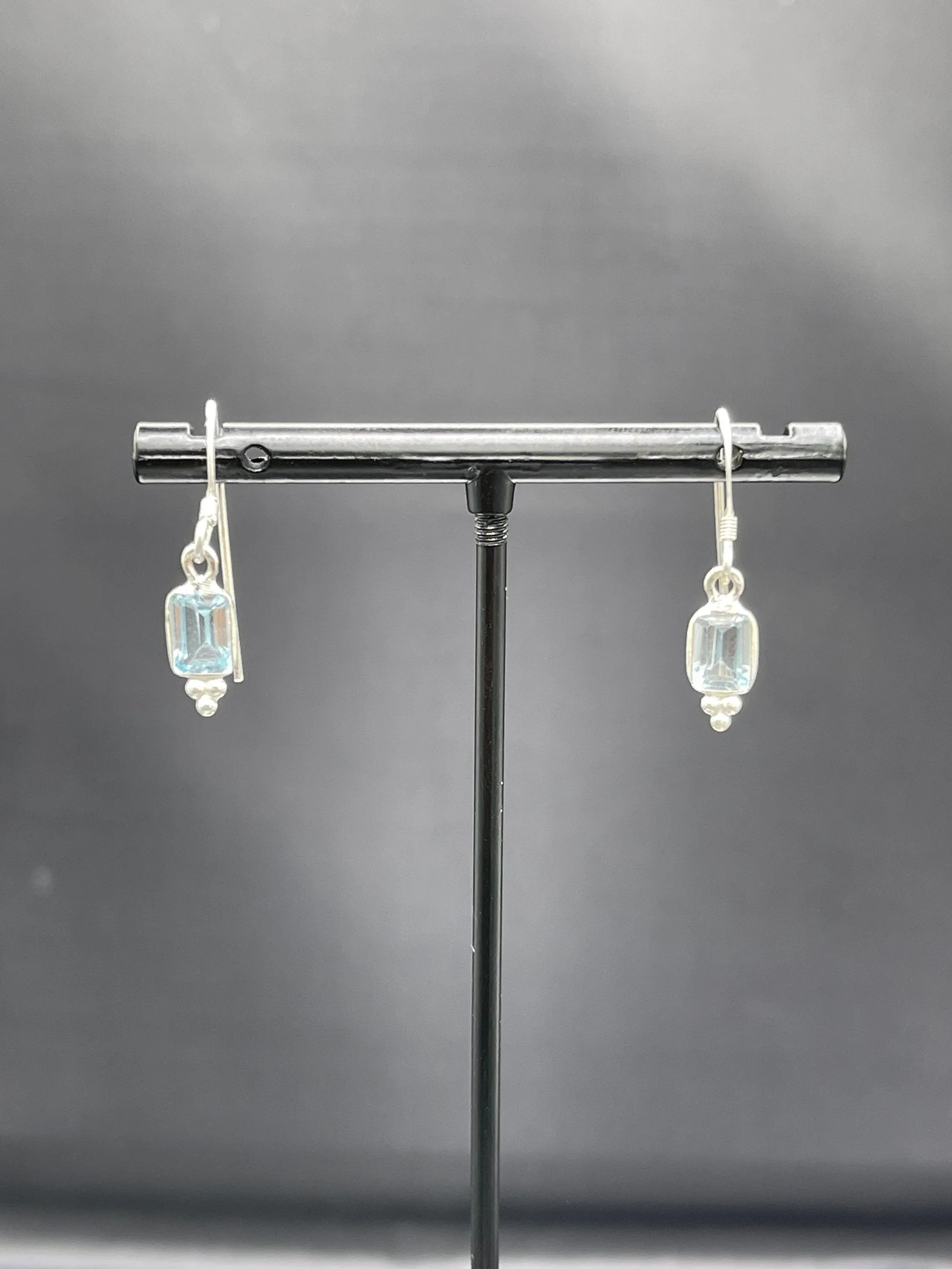 Handmade Blue Topaz Sterling Silver Dangle Earrings
