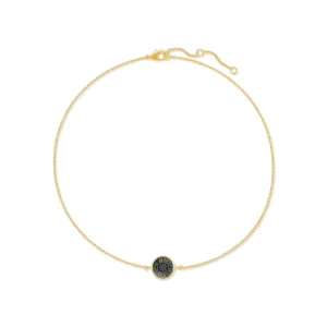 Harley Chain Bracelet with Black Diamond Round Crystals from Swarovski Gold Plated