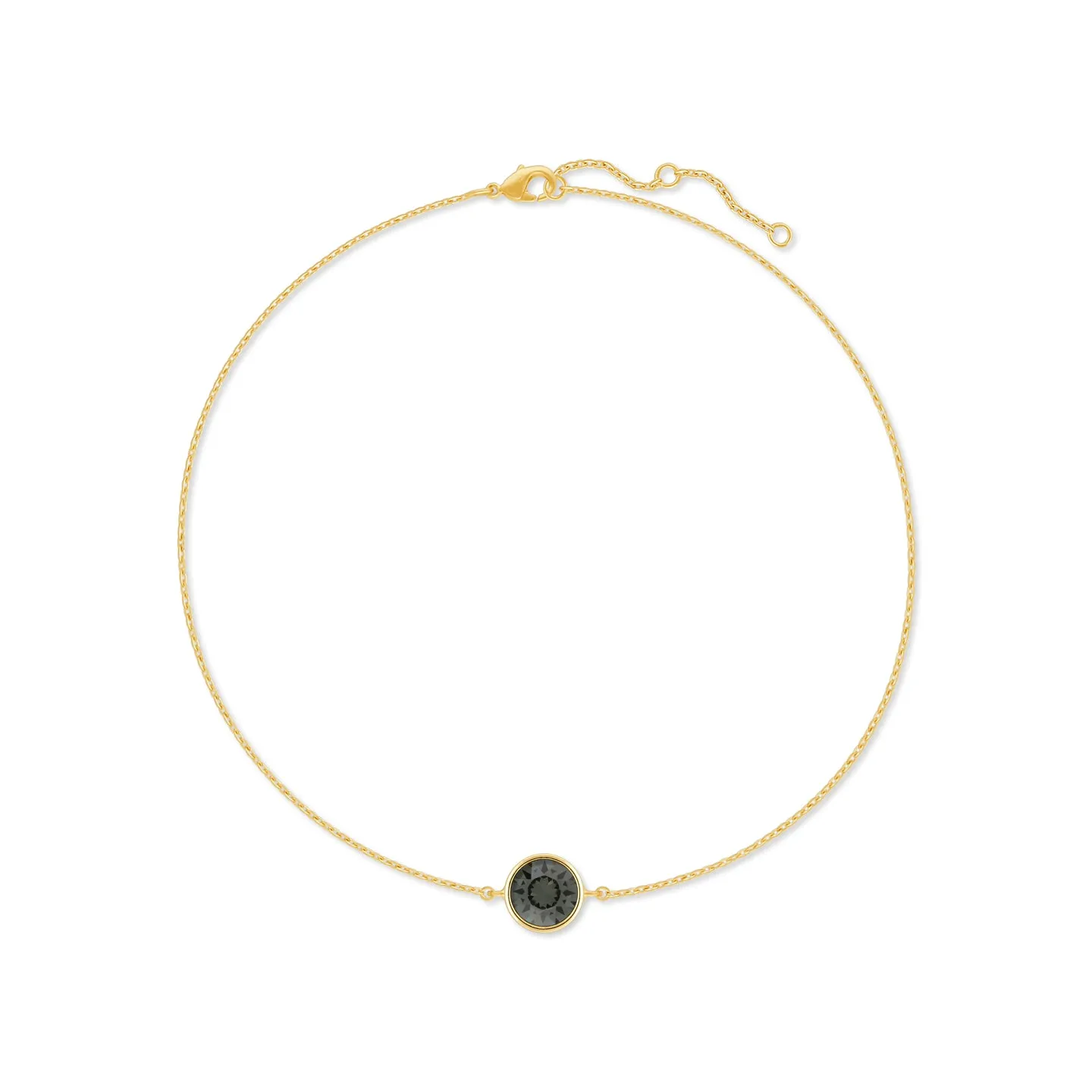 Harley Chain Bracelet with Black Diamond Round Crystals from Swarovski Gold Plated