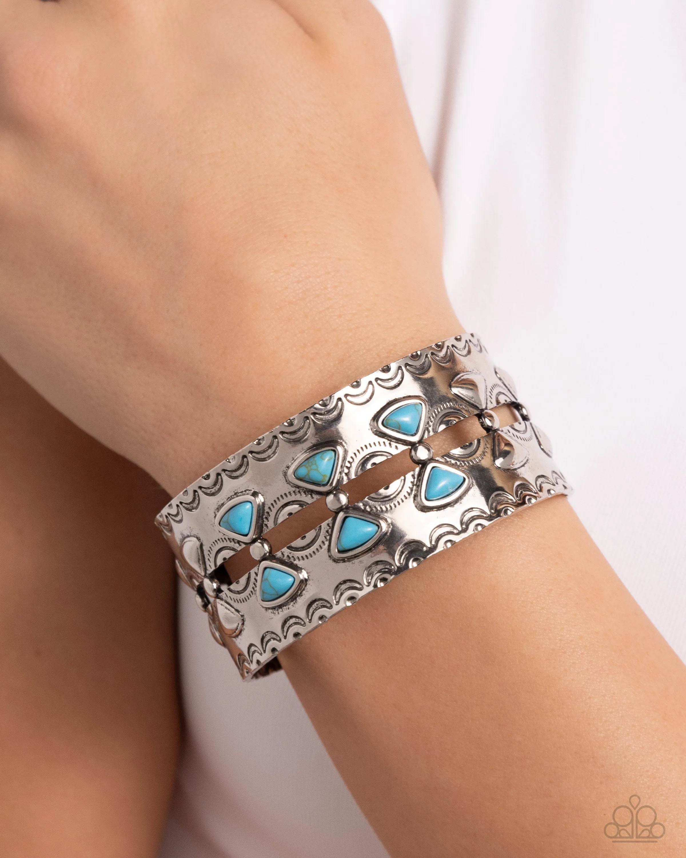 Harmonious Haven - Blue - Triangular Stone Paparazzi Cuff Bracelet