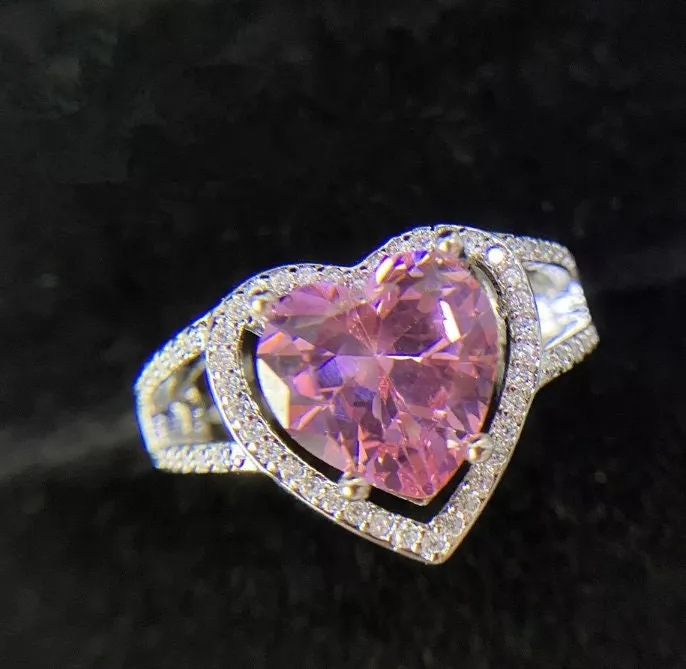 Heart Ring | Pink Diamond Ring | Heart Shaped Ring | Heart Shape Ring | Diamond Heart Ring | Heart Ring with Diamonds | Engagement Ring