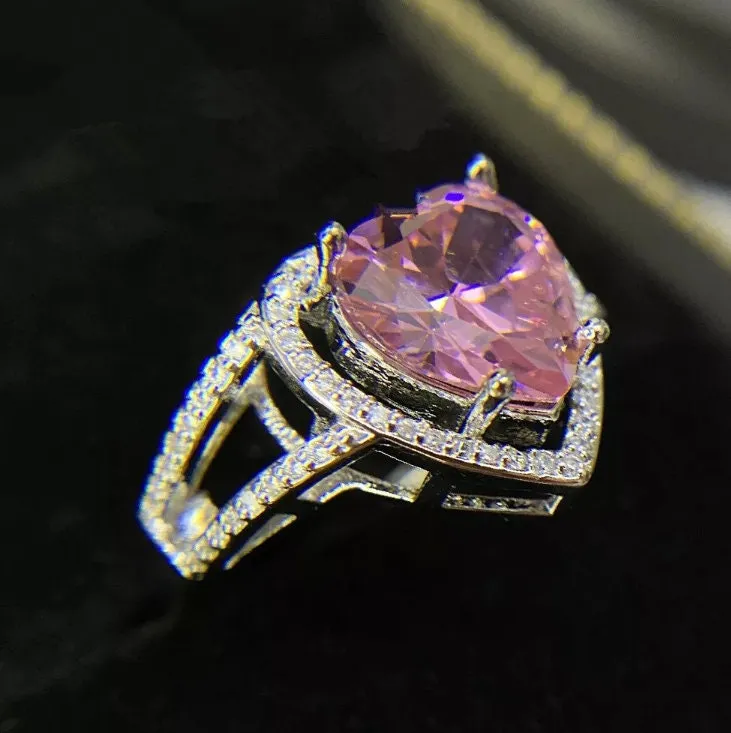 Heart Ring | Pink Diamond Ring | Heart Shaped Ring | Heart Shape Ring | Diamond Heart Ring | Heart Ring with Diamonds | Engagement Ring