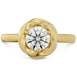 Hearts On Fire Atlantico Wave Halo Solitaire Diamond Engagement Ring