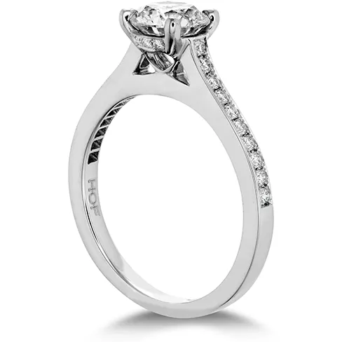 Hearts On Fire Illustrious Engagement Ring with Diamond Band