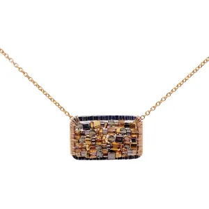 Hematite   Gold Bar Necklace
