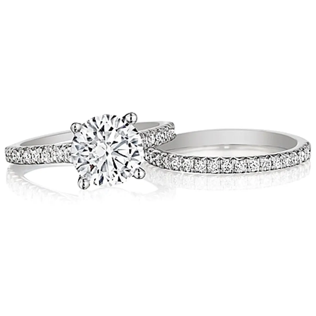 Henri Daussi Pave Diamond Engagement Ring