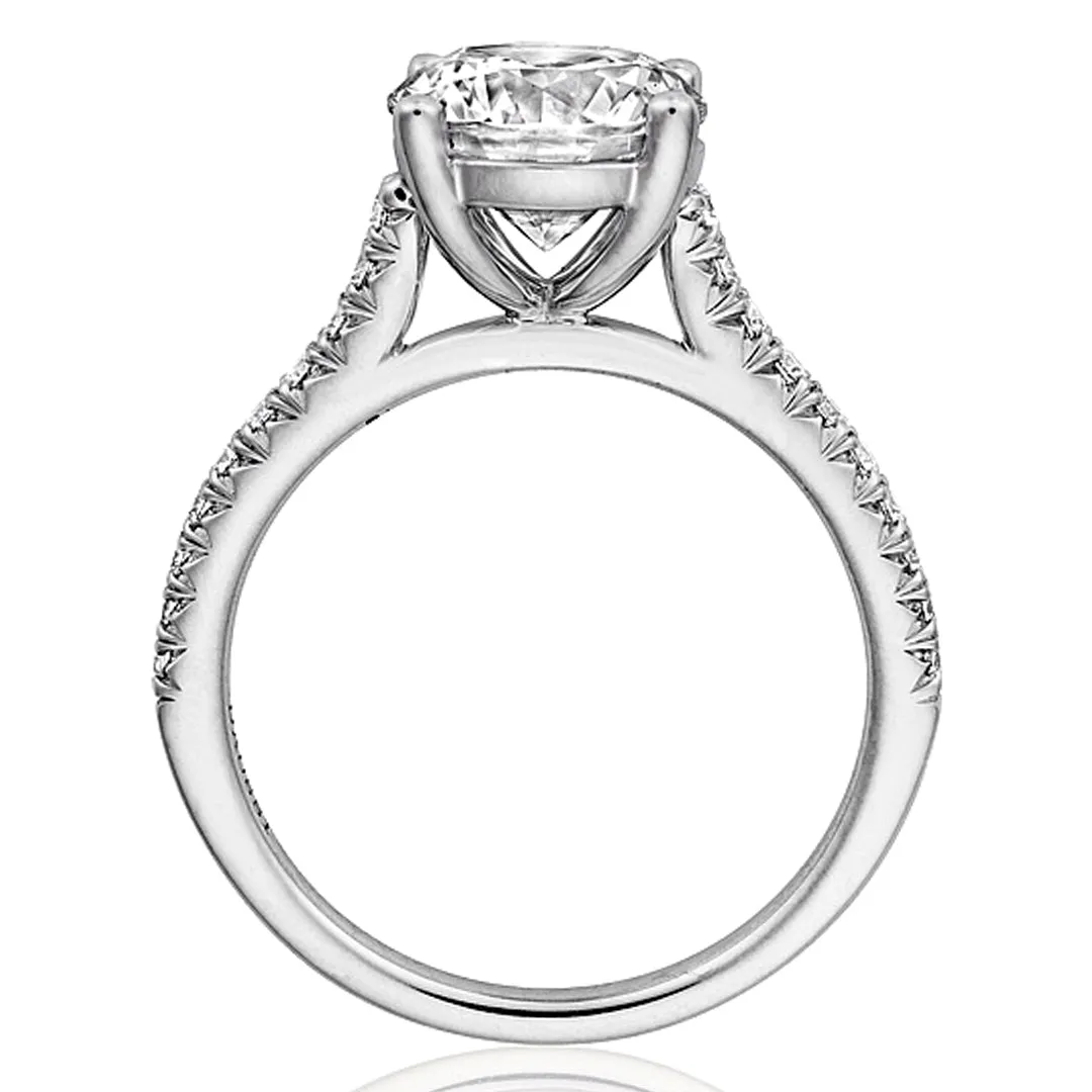Henri Daussi Pave Diamond Engagement Ring